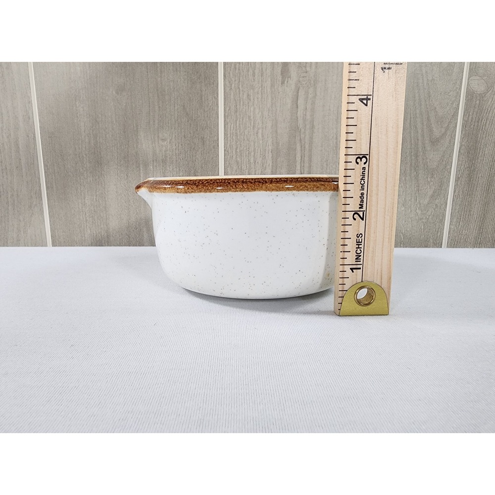 Mikasa Natural Beauty C9000 Gravy Bowl Dual Double Spout Speckled 1970s Japan - Picture 9 of 9